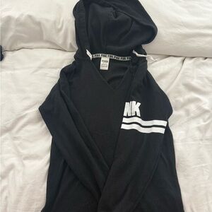 PINK Victoria’s Secret Black Beach Material Hoodie